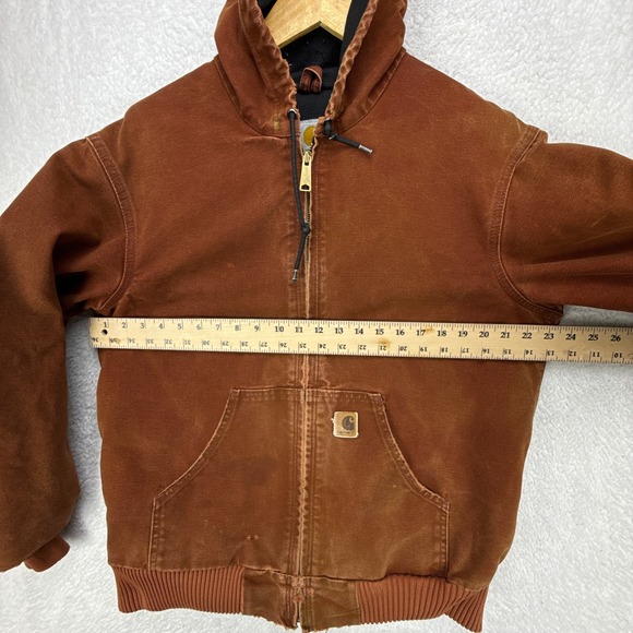 Carhartt Active Jacket Thermal Lined Mens Medium J160 CLY Clay Red Distressed - Picture 5 of 16